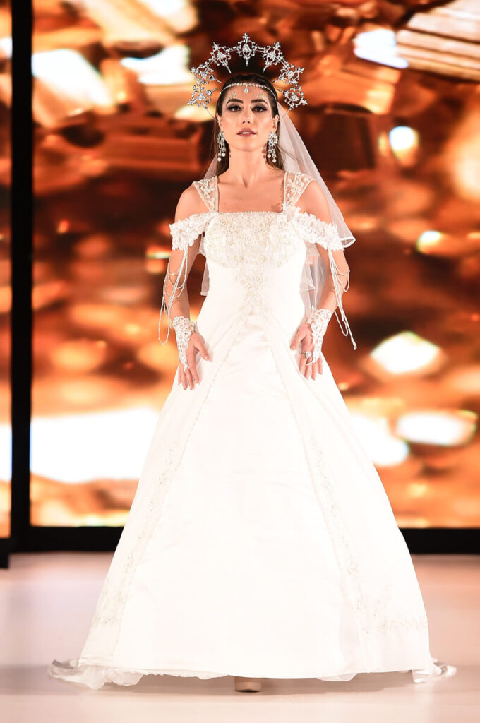 Model walks for Anjali Phoughat at Sony Hall for Runway 7 NYFW Fall Winter 2023