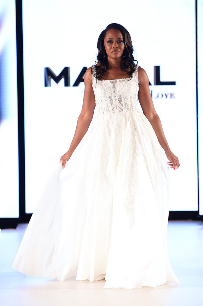 Model walks for Masal at Sony Hall for Runway 7 NYFW Fall Winter 2023
