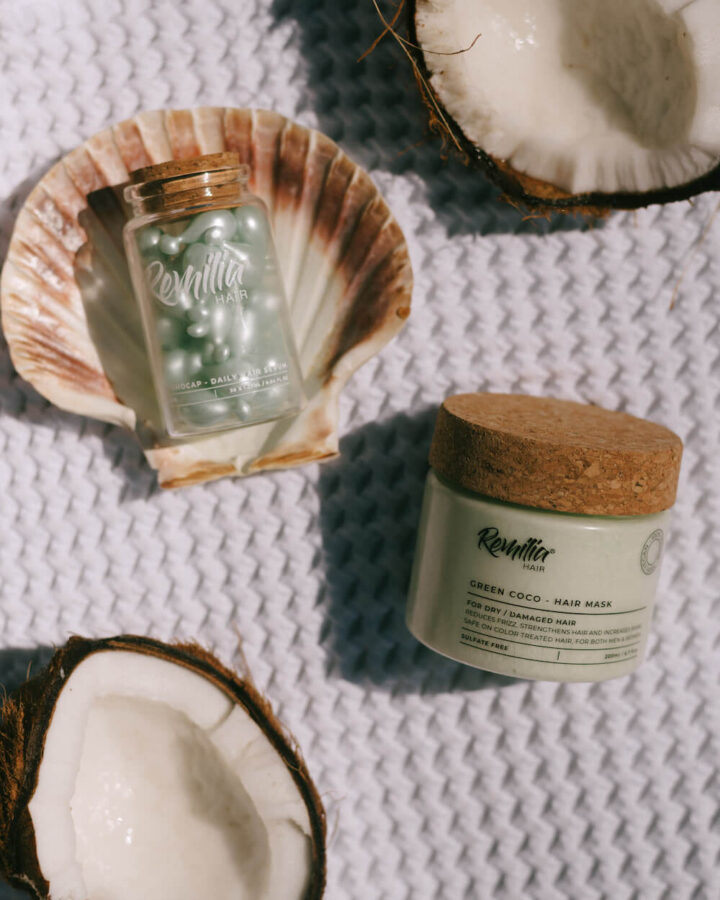 remila haircare duo coco hair mask and cosmocap hair serum lifestyle